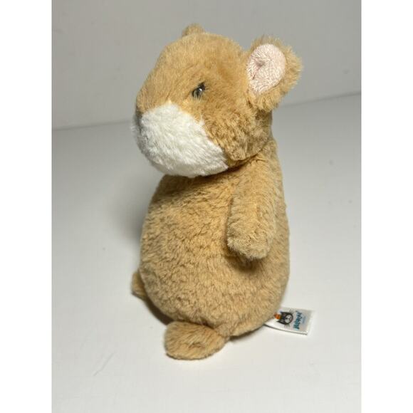 Jellycat EUC Happy Cinnamon Tan Hamster Plush Stuffed Animal 6" Tall Toy - Picture 2 of 5